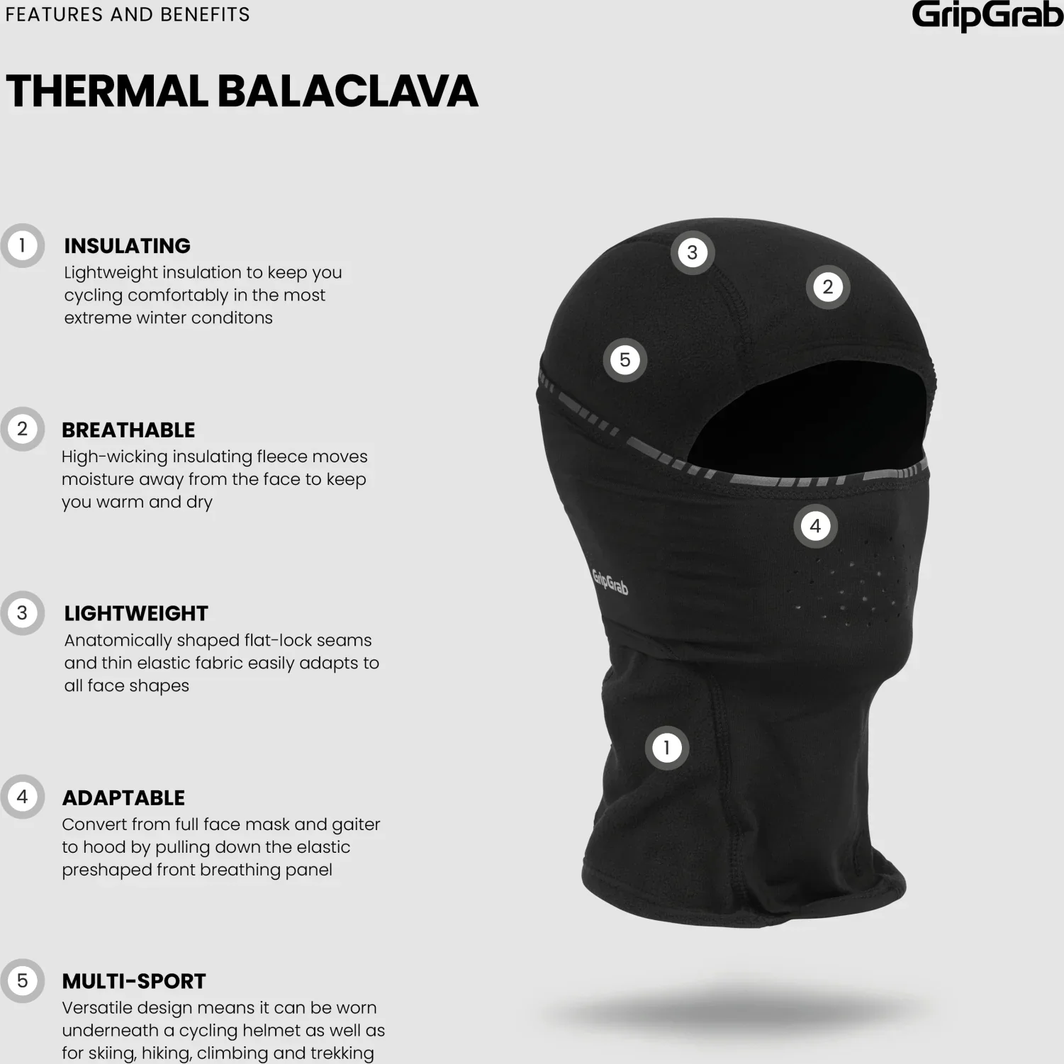 GripGrab Kids Thermal Winter Balaclava - Image 3